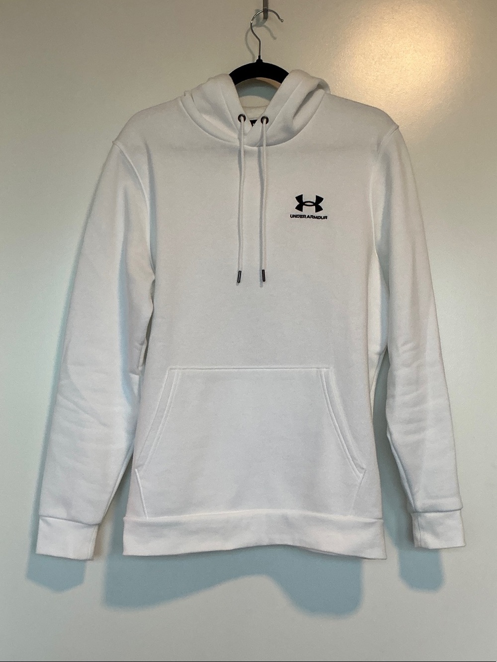 Under Armour Men’s White Hoodie Black Logo